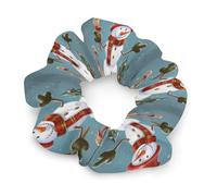 Christmas Snowman Hair Scrunchies for Women No Damage, Soft Elastic Hair Ties with Fashionable Printed Patterns, Satin Scrunchy Hairbands for Ponytail, Bun, Workout & Sleep