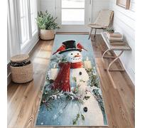 Christmas Snowman Hallway Runner Rug 60 x 300 cm Long Washable, Cardinal Carpet Runners for Hallway Non Slip, Kitchen Entryway Hall Bedroom Decor, Soft Low Pile