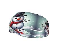 Christmas Snowman Headband Hair Sweat Headband Head Wrap Hair Non-Slip Stretchable Washable Makeup Headband
