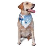 Christmas Snowman in The Snow Print Dog Bandana 1 Pack Triangle Scarf Washable Birthday Adjustable Bib Handkerchief for Neutral Large Dogs