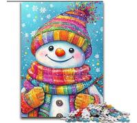 Christmas Snowman Jigsaw Puzzles for Teenagers 1000 Pieces, Educational Stress Relief Toy for Is Ideal As A Gift for The Whole Family (26x38cm)