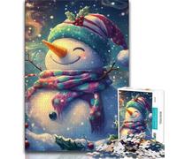 Christmas Snowman Jigsaws 1000 Pieces for Teenagers,Family Game Stress Reliever Difficult Challenge Gifts for Friends And Family (75x50cm)