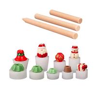 Christmas Snowman Jingle Bell Silicone Stackable Candle Mold DIY Building Block Aromatherapy Wax Making Mould for Party Decorations