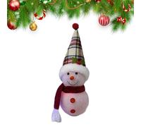 Christmas Snowman - LED Holiday Decoration, Rustic Festive Figurine, Illuminated Winter Doll, Cheerful Seasonal Home Accent, Indoor Christmas Ornament, Table Decor for Bookshelf Bedroom Living Room