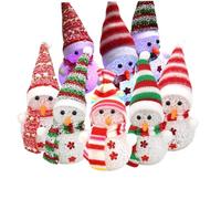 Christmas Snowman Light 8Pcs 5cm/1.97inch Cute Cartoon Decorative Battery Powered Ambient Night Lights for Xmas Party Bedside, Home Decor