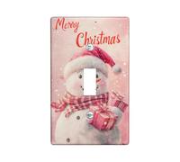 Christmas Snowman Light Switch Cover Plates, Festive Red and White Design for Holiday Decor, Thermoplastic Wall Plates, Standard Size Single Toggle