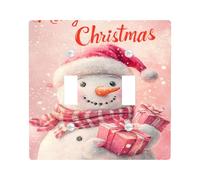 Christmas Snowman Light Switch Cover Plates, Festive Red and White Design for Holiday Decor, Thermoplastic Wall Plates, Standard Size Double Toggle