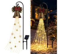Christmas Snowman Magic Fountain Outdoor Light, Solar Star Cascade Garden | Waterproof anti-frost resin,yard pathway porch winter display,solar auto dusk light snowman magic fountain,stake included