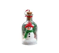 Christmas Snowman Message in a Bottle, Recordable Christmas Snowman Voice Message Bottle Ornament with Playback Cork, Unique Decor & Memorable Gift for Holiday Party