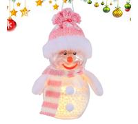 Christmas Snowman Ornament - Light Up Holiday Decoration, Smiling LED Snowman Figurine for Tree Table or Shelf Display, Battery Operated Indoor Winter Decor for Bedroom Home Party, 3.15x5.51x2.56 Inch