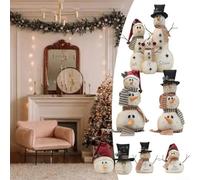 Christmas snowman ornament suitable for indoor and outdoor use, made with fabric and PP cotton to enhance festive decor (C)