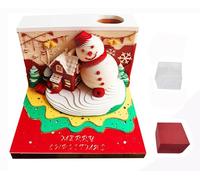 Christmas Snowman Paper Carving Calendar, 3D Desktop Calendar Sculpture Paper Art Adult Planning Workplace Learning Writing Vacation Home Decoration