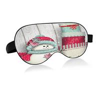 Christmas Snowman Pattern Breathable Sleeping Eyes Mask, Cool Feeling Eye Sleep Cover for Summer Rest, Elastic Contoured Blindfold for Women & Men Travel