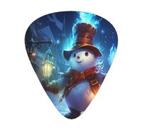 Christmas snowman performing magic tricks 12 Pack Guitar Picks Plectrums,4 pieces in each of 3 sizes, Suitable for a wide range of stringed instruments