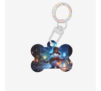 Christmas Snowman Performing Magic Tricks Dog Tags for Pets,Bone-Shaped Acrylic Pet ID Tags,Perfect for Small to Large Dogs and Cats,Cute & Functional