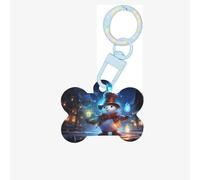Christmas Snowman Performing Magic Tricks Dog Tags for Pets,Bone-Shaped Acrylic Pet ID Tags,Perfect for Small to Large Dogs and Cats,Cute & Functional