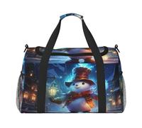 Christmas Snowman Performing Magic Tricks Travel Duffle Bag, Weekender Bags For Men And Women, Suitable For Travel And Outdoor Activities