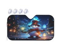 Christmas Snowman Performing Magic Tricks Windshield Sunshade for Car,Sun Protection and Insulation, Automotive Accessories