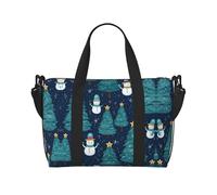 Christmas Snowman Print Hand Travel Bag with Zipper Weekender Overnight Bag for Women Men Carry On