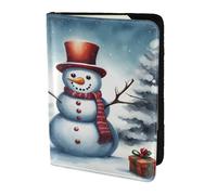 christmas snowman print Travel Wallet Passport Holder Case for Family Leather Passport Cover for Men Women, Black, One Size