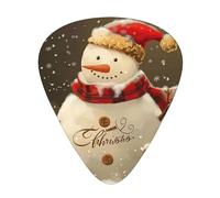 Christmas Snowman Printed Custom 12 Pieces Guitar Pick In A Box,The Pick Makes Sound Clear, Ukulele, Electric Bass (0.46 0.71 0.96mm)