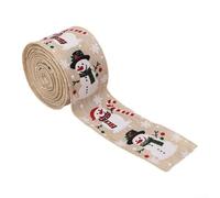 Christmas Snowman Ribbon 5m Fabric Wire 500cm x 5cm Mixed Color Packs | Made of fabric and wire for easy shaping Suitable for trees wreaths or for tribute Multiple pack color options
