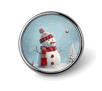 Christmas Snowman Round Badge Cute Brooch Hats Jackets Decor Personalized Lapel Pin Clothing Jewelry Accessories for Wedding Party Gift