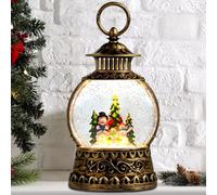 Christmas Snowman Snow Globe, Snowman Musical Snow Globe Lantern Lights with 6H Timer Battery & USB Powered, Retro Style Holiday Glitter Globe for Xmas Home Decoration Holiday Party Gifts