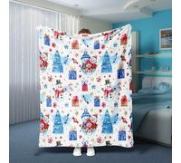 (Christmas Snowman Theme, 100*130cm) Halloween Pumpkin Kitten Flannel 3D Blanket Lunch Break Blanket