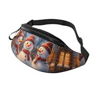 Christmas Snowman Trendy Printed Crossbody Bag Winter Xmas Unisex Crossbody Waist Pack Cute Snowman Adjustable Waist Fanny Pack Festival-Goers - Theft-Proof Compact Bag for Phones & valuables 14X35CM