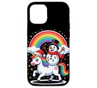 Christmas Snowman Unicorn Rainbow Snow Figure Case for iPhone 12/12 Pro