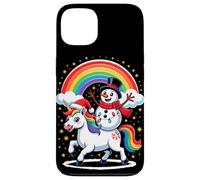 Christmas Snowman Unicorn Rainbow Snow Figure Case for iPhone 13