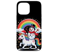 Christmas Snowman Unicorn Rainbow Snow Figure Case for iPhone 13 Pro Max