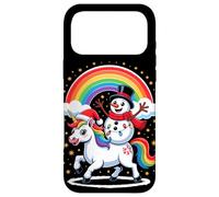 Christmas Snowman Unicorn Rainbow Snow Figure Case for iPhone 17 Pro Max