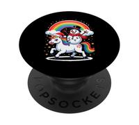 Christmas Snowman Unicorn Rainbow Snow Figure PopSockets Adhesive PopGrip