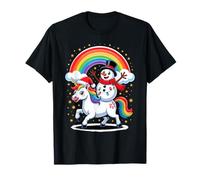 Christmas Snowman Unicorn Rainbow Snow Figure T-Shirt