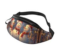 Christmas Snowman Unisex Crossbody Waist Pack Winter Xmas Adjustable Waist Fanny Pack Cute Snowman Trendy Printed Crossbody Bag Commuter - Urban Sling Bag for Transit Cards & Small Items 14X35CM