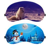 Christmas Snowman Winter 2-Pack Light-Blocking Soft Breathable Sleep Mask Eye Masks Sleeping Mask