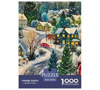 Christmas Snowscape Jigsaw Puzzle 1000 Pieces Gift Box for Adults Challenging Game Stress Relief Decorative Poster 70x50cm/1000pcs