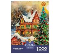 Christmas Snowscape Puzzle 1000 Pieces for Adults Hobby Fun Relaxing Entertainment Durable Gift Box Collectible 70x50cm/1000pcs