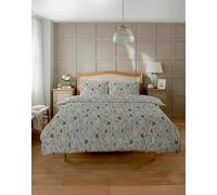 Christmas Snowy Reindeers King Size Duvet Cover Sets with Two Pillowcases - Easy Care Bed Linen Soft Xmas Quilt Covers Festive Season Bedding Set