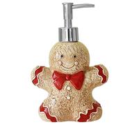 Christmas Soap Dispenser 350ML Ceramic Gingerbread Man Hand Soap Dispenser Refillable Lotion Bottle with Pump for Lotion, Body Wash