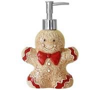 Christmas Soap Dispenser 350ML Ceramic Gingerbread Man Refillable Hand Soap Pump Bottle for Bathroom Kitchen Lotion Body Wash Holiday Home Decor