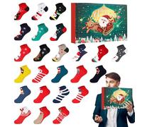 Christmas Sock Advent Calendars 2024, Advent Calendars Socks 2024, 24 Days Countdown Calendars with 24 Pairs of Christmas Socks, Christmas Giftss Christmas Cotton Socks for Girls, Children, Teenagers