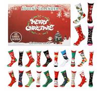 Christmas Sock Advent Calendars 2024, Christmas 24 Days Digital Countdown Blind Box Toy Christ mas Socks Set, 12 Pairs Unisex Sock Advent Calendar, Funny Christ mas Socks for Men