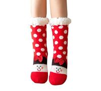 Christmas Sock Fuzzy Socks Women's Fluffy Bed Women Knee High for Girls Womens Thermal Winter Wool Breathable Cozy Thick Colourful 4-7 Slippers Mens 9-12 Wooly Red-b