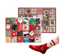 Christmas Socks | 24 Days Countdown Calendar, 12 Pairs Festive Crew Socks for Holidays | For Women, Men and Teenagers for Winter Holidays and Indoor Use