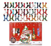Christmas Socks - 24 Pairs Warm Comfortable Unisex Socks , Festive Novelty Christmas Stocking Countdown | For Adults, Lovers, Family, Friends, Mother, Father U