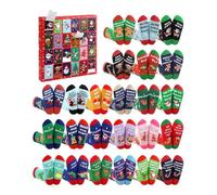 Christmas Socks Advent | Unisex Fun Holiday Advent Socks 24 Pairs | Cold Weather Crew Festive Novelty Stocking Stuffer | Breathable | Versatile | For Friends Adults Girls Family