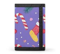 Christmas Socks and Candy Canes Casual Mens Credit Card Holder Wallets for Women Slim Durable Purse with ID Window